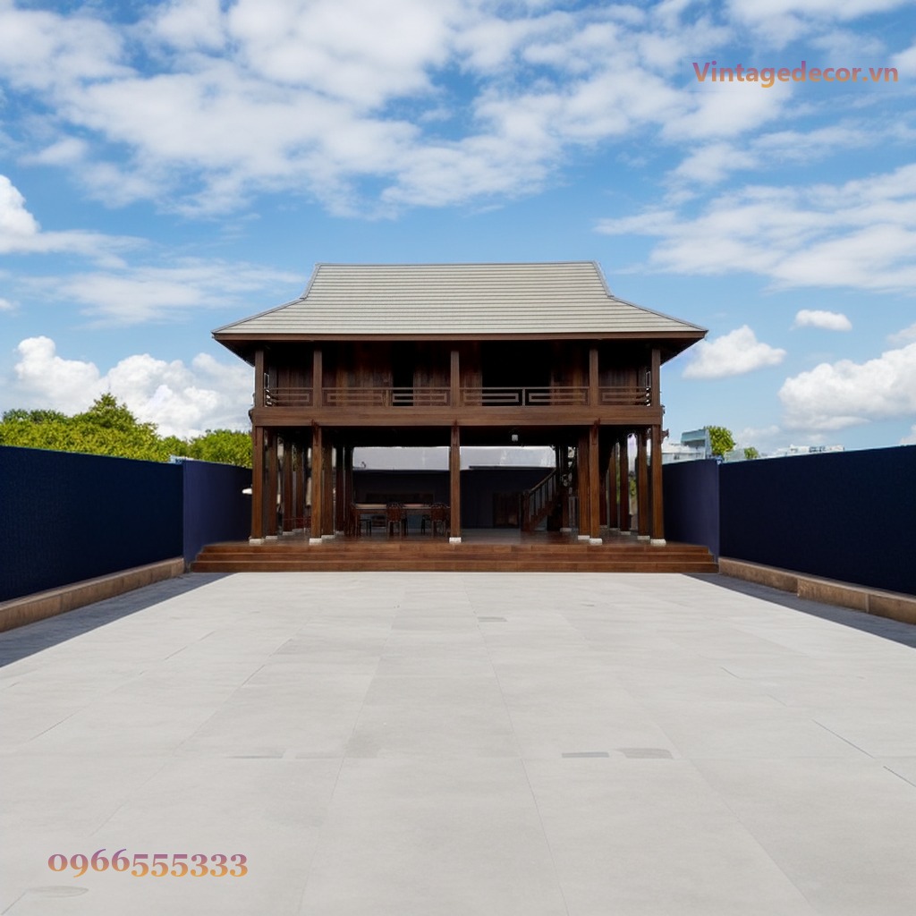 Nhà Gỗ Homestay S11 - Nhà Sàn Hai Tầng Lan Can Chạm, Gỗ Thông Nhà Gỗ Homestay S11 - Nhà Sàn Hai Tầng Lan Can Chạm, Gỗ Thông