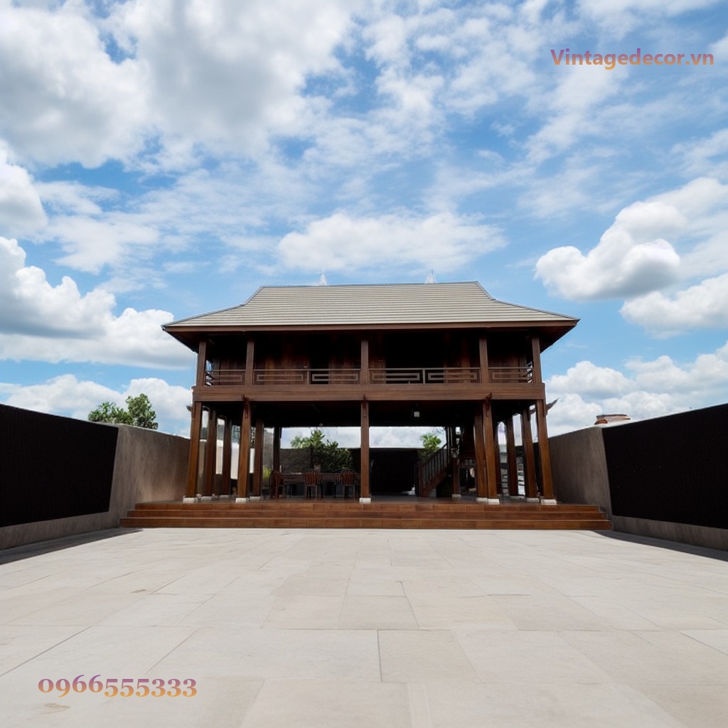 Nhà Gỗ Homestay S11 - Nhà Sàn Hai Tầng Lan Can Chạm, Gỗ Thông Nhà Gỗ Homestay S11 - Nhà Sàn Hai Tầng Lan Can Chạm, Gỗ Thông