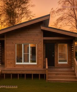 Nhà Gỗ Homestay S14 - Cabin Mái Dốc Hiên Rộng, Gỗ Thông