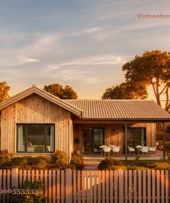 Nhà Gỗ Homestay S15 - Hiên Sàn Rộng View Vườn, Gỗ Thông