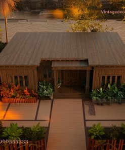 Nhà Gỗ Homestay S16 - Mái Bằng Cửa Chạm Tròn, Gỗ Thông