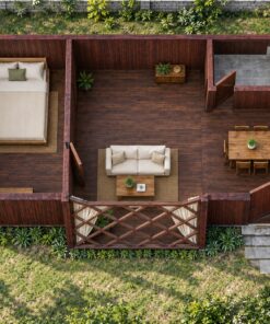 Nhà Gỗ Homestay S16 - Mặt Hồi Kính Khung Ô Trám, Gỗ Thông
