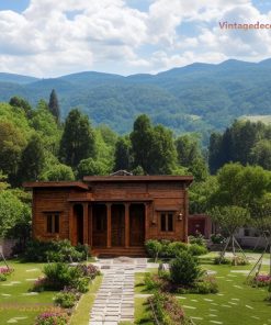 Nhà Gỗ Homestay S17 - Mái Bằng Cột Hiên View Đồi, Gỗ Thông