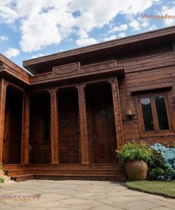 Nhà Gỗ Homestay S17 - Mái Bằng Cột Hiên View Đồi, Gỗ Thông