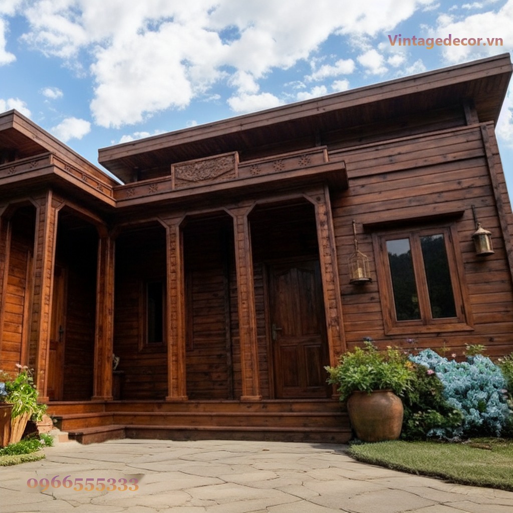 Nhà Gỗ Homestay S17 - Mái Bằng Cột Hiên View Đồi, Gỗ Thông Nhà Gỗ Homestay S17 - Mái Bằng Cột Hiên View Đồi, Gỗ Thông