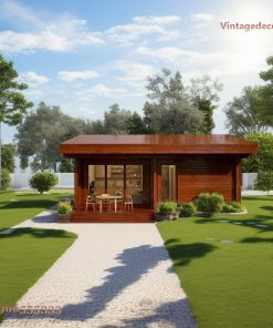 Nhà Gỗ Homestay S18 - Tiny House Kính Lớn Sân Cỏ, Gỗ Thông