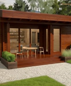 Nhà Gỗ Homestay S18 - Tiny House Kính Lớn Sân Cỏ, Gỗ Thông