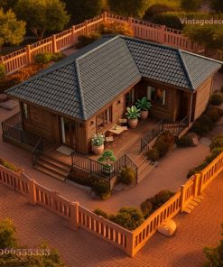 Nhà Gỗ Homestay S19 - Hiên Lan Can Sắt Sân Vườn, Gỗ Thông
