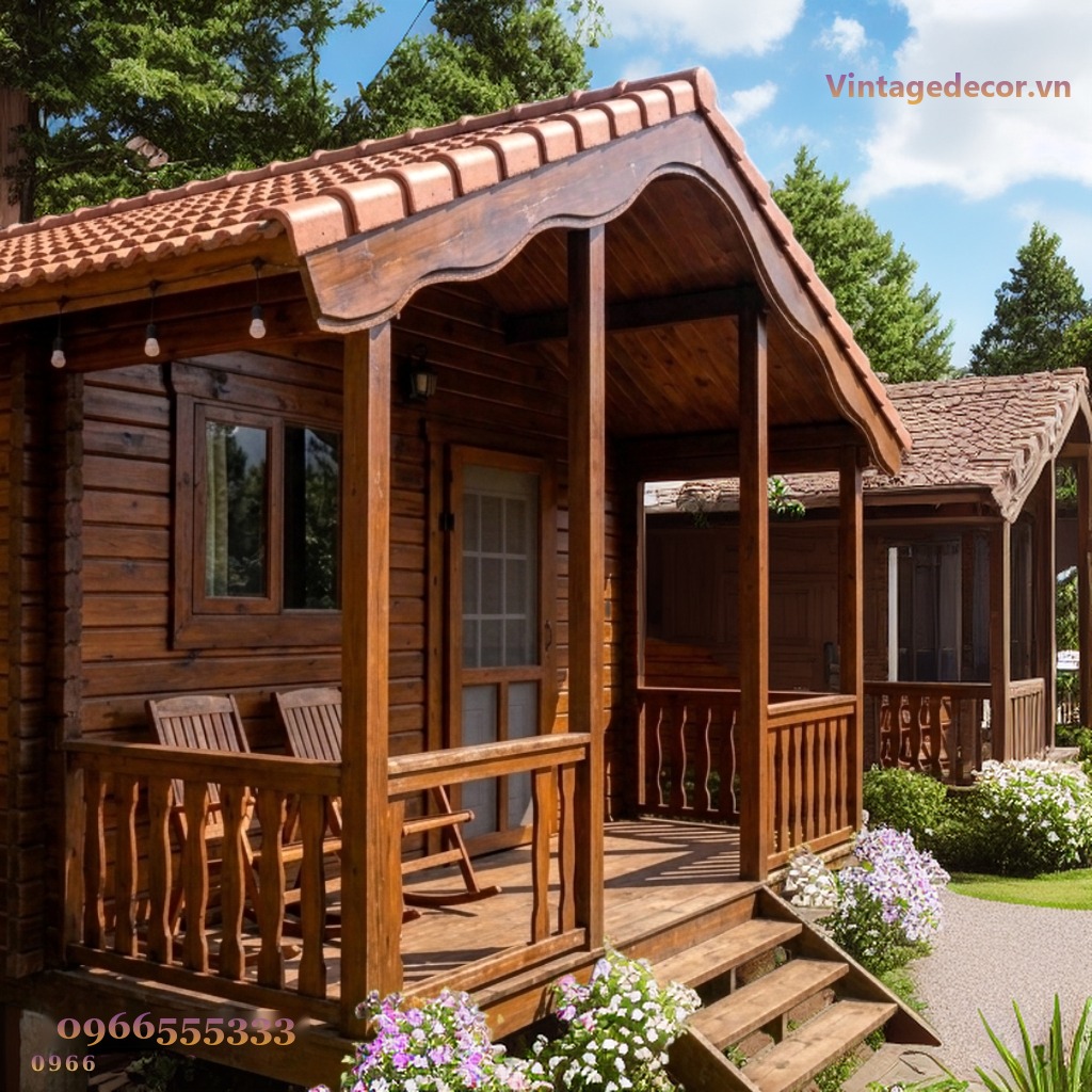 Nhà Gỗ Homestay S20 - Hiên Lan Can Chạm Khắc, Gỗ Thông Nhà Gỗ Homestay S20 - Hiên Lan Can Chạm Khắc, Gỗ Thông