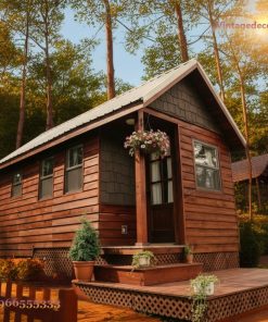 Nhà Gỗ Homestay S21 - Tiny House Mái Nhọn Sàn Deck, Gỗ Thông