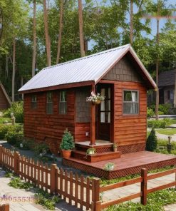 Nhà Gỗ Homestay S21 - Tiny House Mái Nhọn Sàn Deck, Gỗ Thông