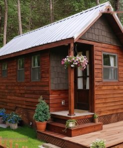 Nhà Gỗ Homestay S21 - Tiny House Mái Nhọn Sàn Deck, Gỗ Thông