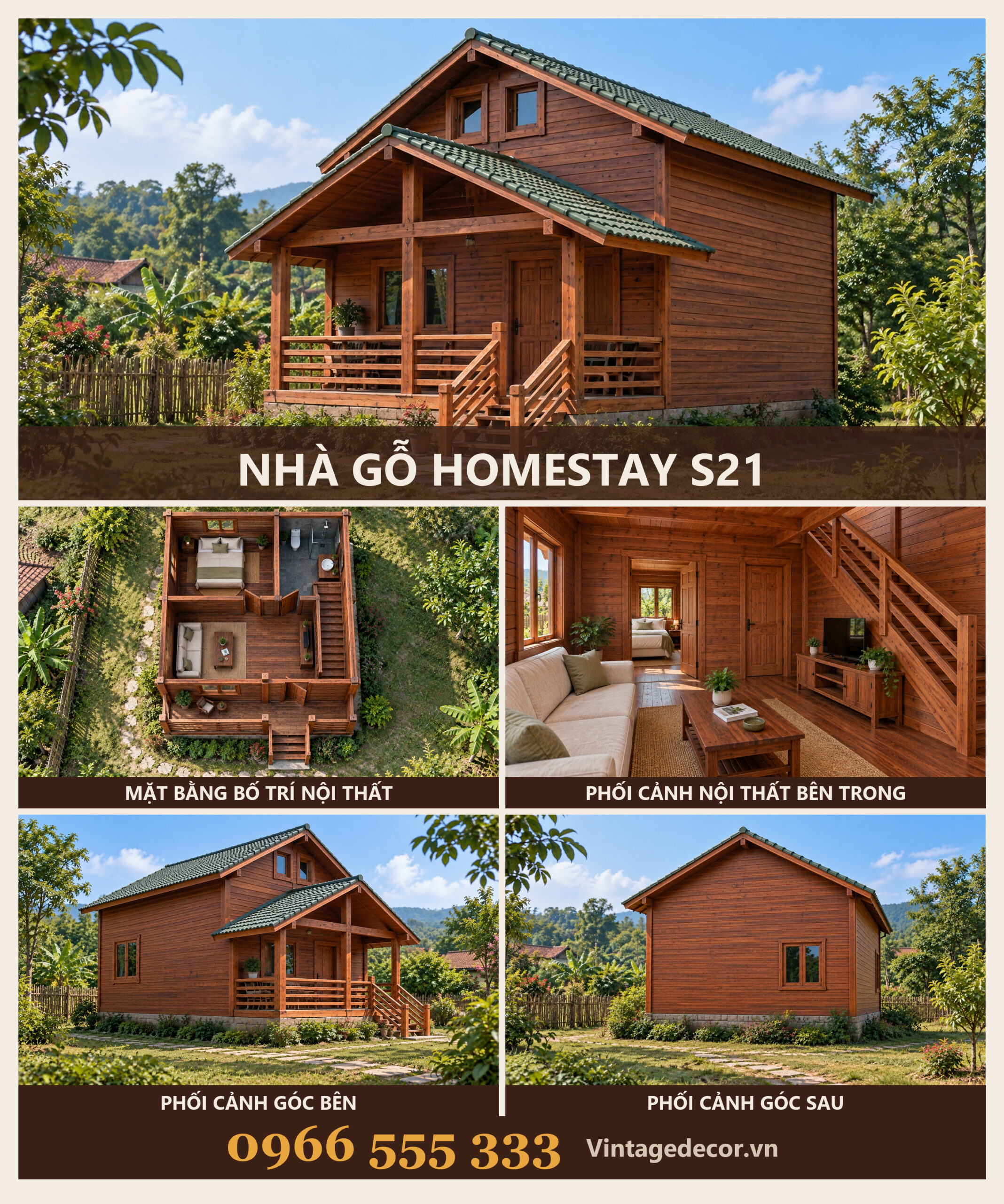 Nhà Gỗ Homestay S21 - Hai Tầng Hiên Trước Bậc Thang Gỗ, Gỗ Thông Nhà Gỗ Homestay S21 - Hai Tầng Hiên Trước Bậc Thang Gỗ, Gỗ Thông