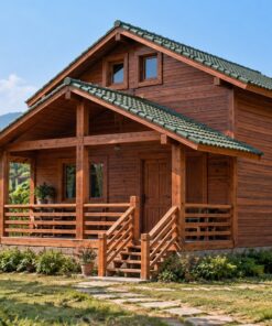 Nhà Gỗ Homestay S21 - Hai Tầng Hiên Trước Bậc Thang Gỗ, Gỗ Thông