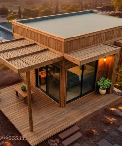 Nhà Gỗ Homestay S22 - Hiên Pergola Kính Lớn, Gỗ Thông