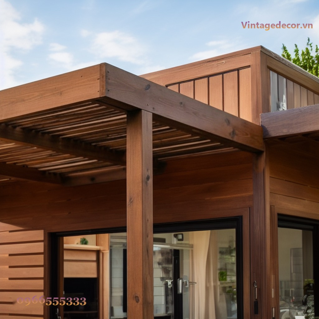 Nhà Gỗ Homestay S22 - Hiên Pergola Kính Lớn, Gỗ Thông Nhà Gỗ Homestay S22 - Hiên Pergola Kính Lớn, Gỗ Thông