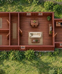 Nhà Gỗ Homestay S22 - Một Tầng Dài Vách Ván Hai Ống Khói, Gỗ Thông