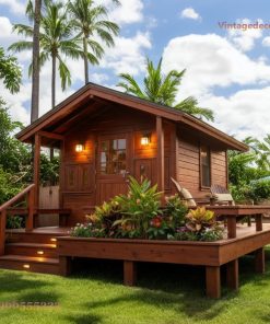 Nhà Gỗ Homestay S23 - Cabin Deck Bồn Hoa Nhiệt Đới, Gỗ Thông