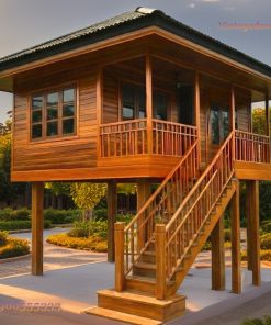 Nhà Gỗ Homestay S25 - Nhà Sàn Cột Cao Cầu Thang, Gỗ Thông