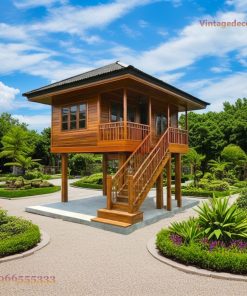Nhà Gỗ Homestay S25 - Nhà Sàn Cột Cao Cầu Thang, Gỗ Thông