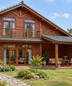 Nhà Gỗ Homestay S26 - Hai Tầng Ban Công Dài Hiên Lát, Gỗ Thông