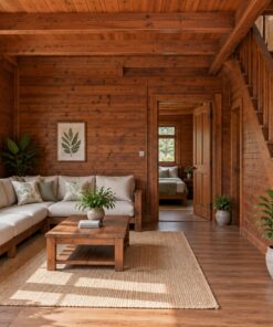 Nhà Gỗ Homestay S26 - Hai Tầng Ban Công Dài Hiên Lát, Gỗ Thông