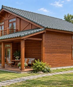Nhà Gỗ Homestay S26 - Hai Tầng Ban Công Dài Hiên Lát, Gỗ Thông