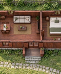Nhà Gỗ Homestay S27 - Một Tầng Mái Dốc Cao Bậc Thềm Đá, Gỗ Thông