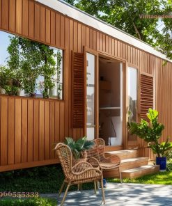 Nhà Gỗ Homestay S28 - Ốp Lam Đứng Cửa Chớp, Gỗ Thông