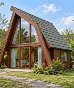 Nhà Gỗ Homestay S29 - Kiểu A-Frame Mặt Kính Khung Gỗ, Gỗ Thông