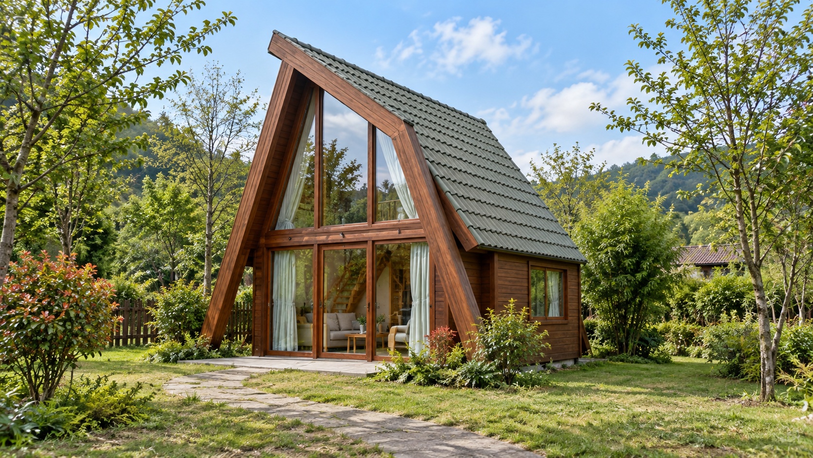 Nhà Gỗ Homestay S29 - Kiểu A-Frame Mặt Kính Khung Gỗ, Gỗ Thông Nhà Gỗ Homestay S29 - Kiểu A-Frame Mặt Kính Khung Gỗ, Gỗ Thông