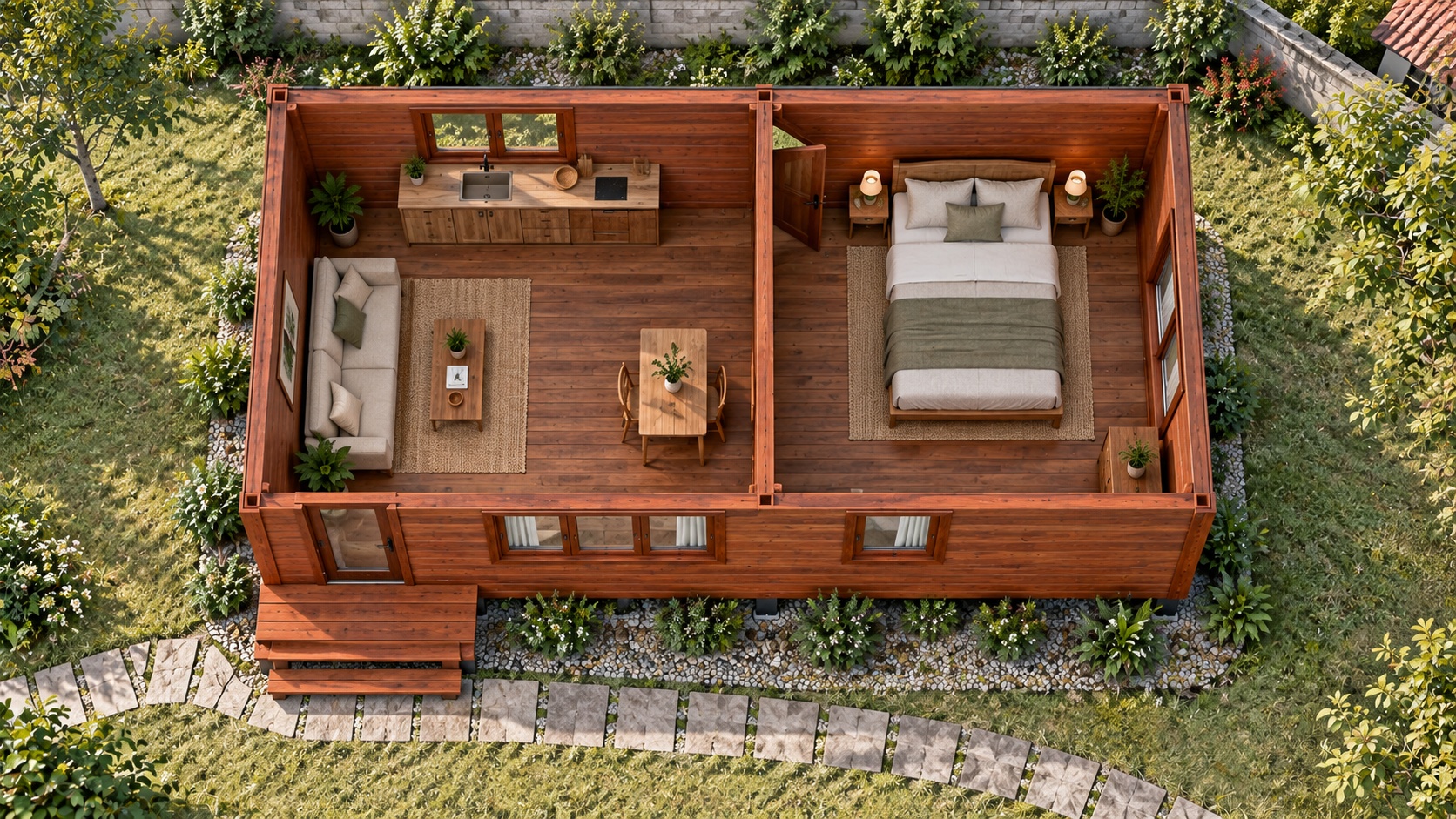 Nhà Gỗ Homestay S32 - Một Tầng Khối Dài Cửa Sổ Rộng, Gỗ Thông Nhà Gỗ Homestay S32 - Một Tầng Khối Dài Cửa Sổ Rộng, Gỗ Thông