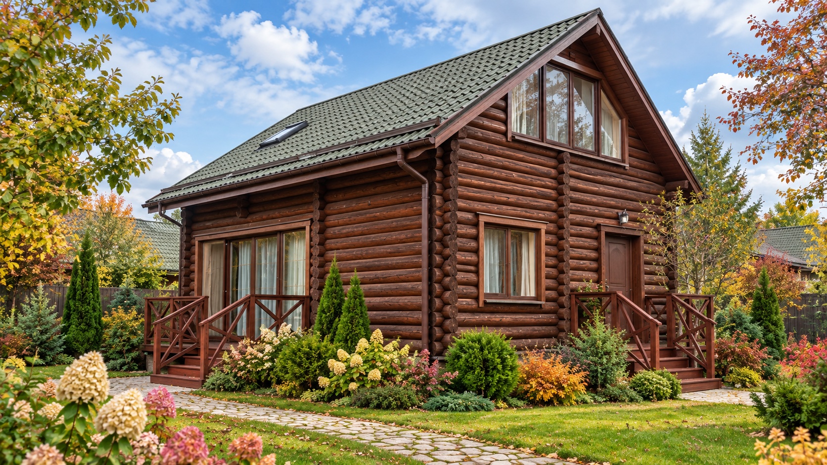 Nhà Gỗ Homestay S34 - Gỗ Súc Hai Tầng Hai Hiên Nhỏ, Gỗ Thông Nhà Gỗ Homestay S34 - Gỗ Súc Hai Tầng Hai Hiên Nhỏ, Gỗ Thông