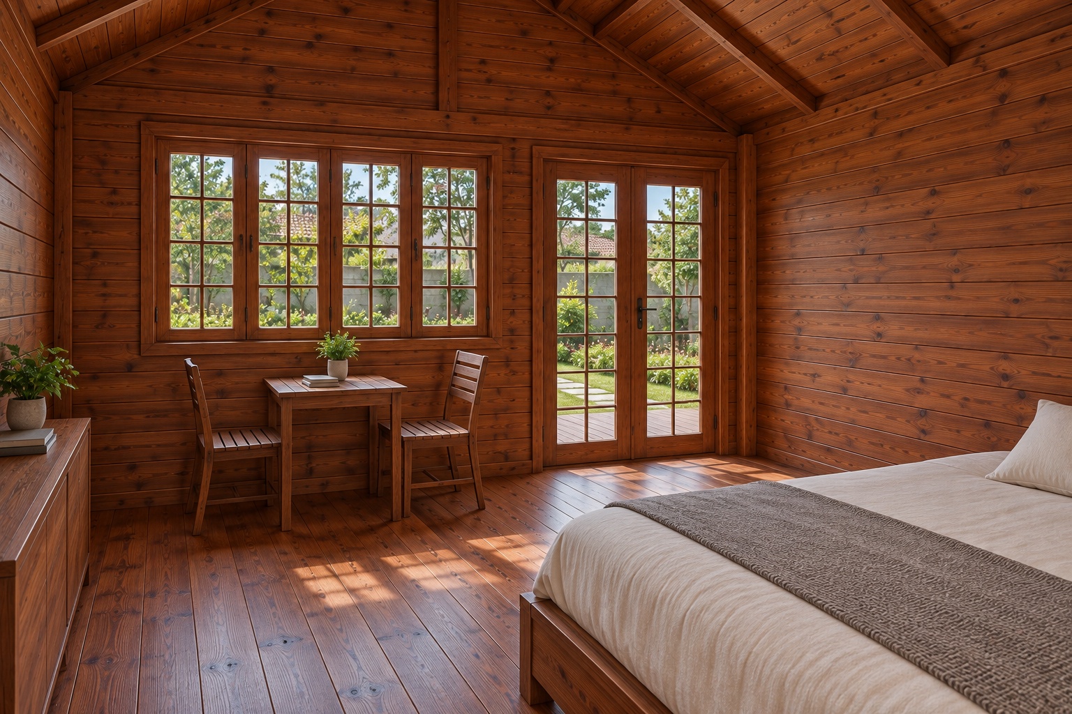 Nhà Gỗ Homestay S35 - Một Gian Cửa Kính Chia Ô Sàn Gỗ Trước, Gỗ Thông Nhà Gỗ Homestay S35 - Một Gian Cửa Kính Chia Ô Sàn Gỗ Trước, Gỗ Thông