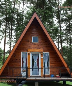 Nhà Gỗ Homestay S36 - A-Frame Nâng Sàn Lan Can Sắt, Gỗ Thông