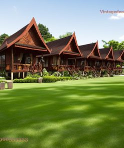 Nhà Gỗ Homestay S37 - Dãy Nhà Sàn Mái Nhọn Hiên Riêng, Gỗ Thông
