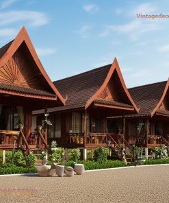 Nhà Gỗ Homestay S37 - Dãy Nhà Sàn Mái Nhọn Hiên Riêng, Gỗ Thông