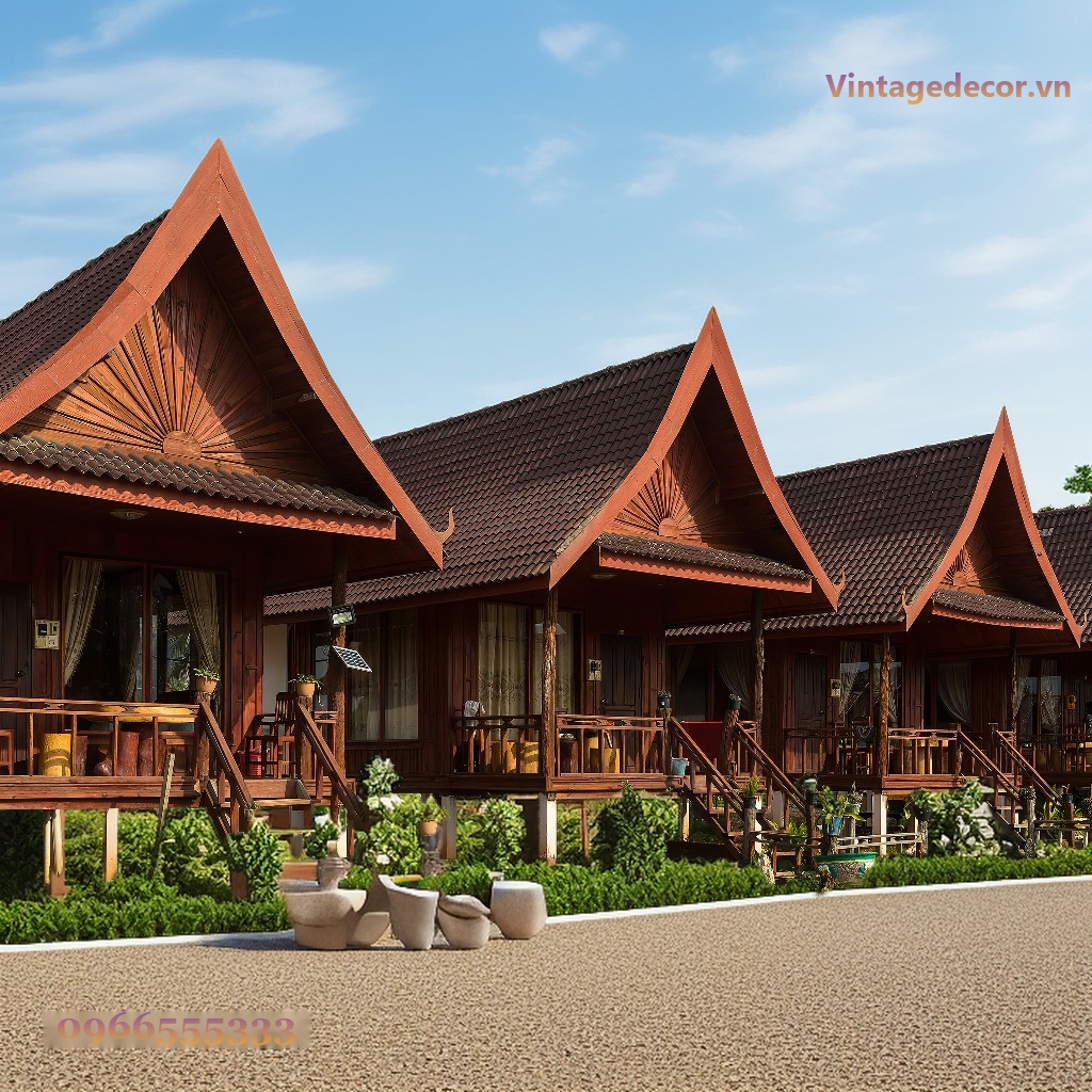 Nhà Gỗ Homestay S37 - Dãy Nhà Sàn Mái Nhọn Hiên Riêng, Gỗ Thông Nhà Gỗ Homestay S37 - Dãy Nhà Sàn Mái Nhọn Hiên Riêng, Gỗ Thông