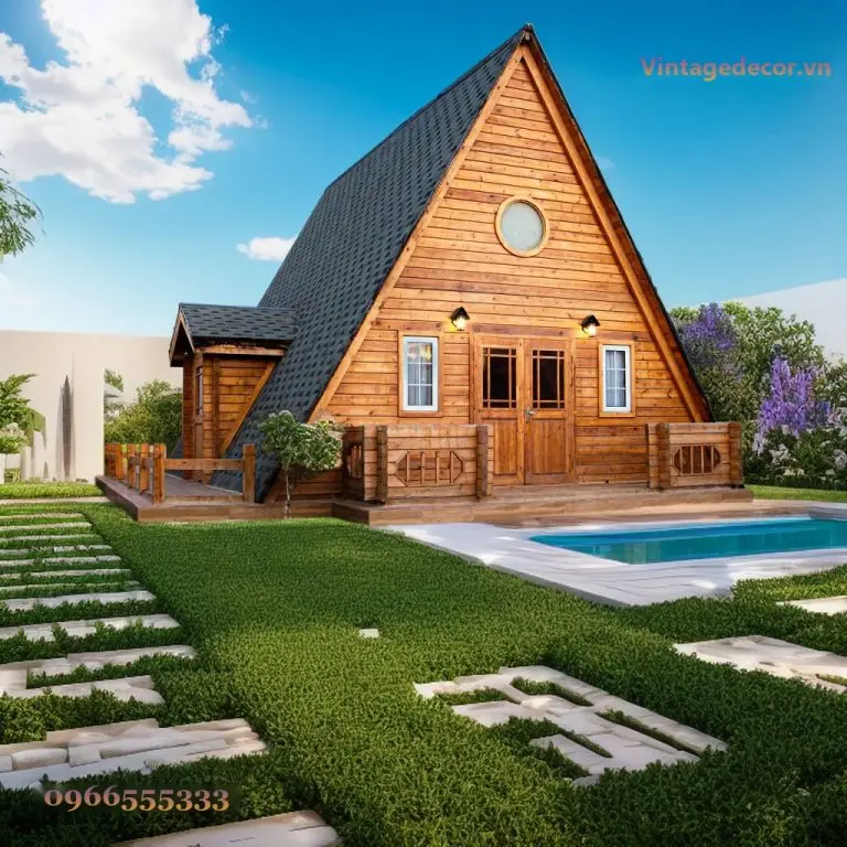 Nhà Gỗ Homestay S37 A-Frame Mái Ngói Bitum