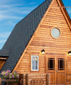 Nhà Gỗ Homestay S40 - A-Frame Mái Tôn Đen Cạnh Hồ Bơi, Gỗ Thông