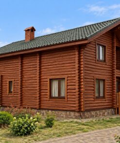 Nhà Gỗ Homestay S44 - Hai Tầng Thân Tròn Ống Khói, Gỗ Thông