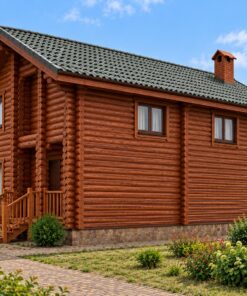 Nhà Gỗ Homestay S44 - Hai Tầng Thân Tròn Ống Khói, Gỗ Thông