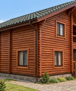 Nhà Gỗ Homestay S45 - Một Tầng Thân Tròn Hiên Nhỏ, Gỗ Thông