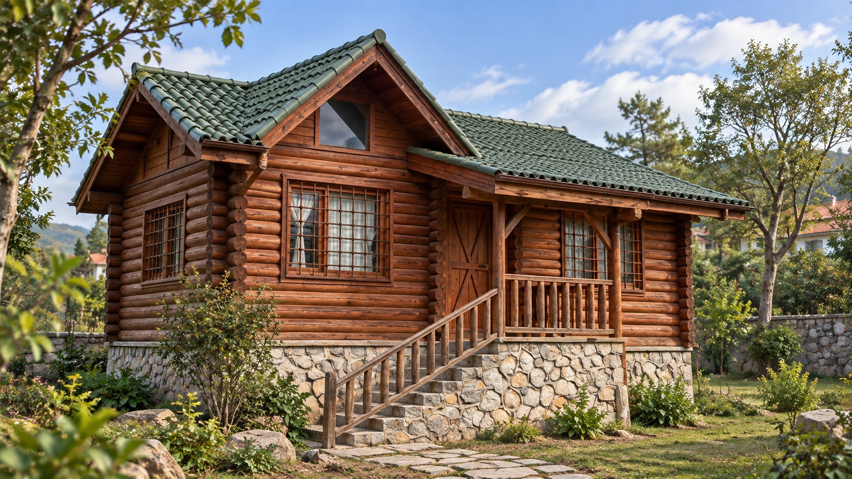 Nhà Gỗ Homestay S46 - Bệ Đá Hiên Rộng Lan Can Gỗ, Gỗ Thông Nhà Gỗ Homestay S46 - Bệ Đá Hiên Rộng Lan Can Gỗ, Gỗ Thông