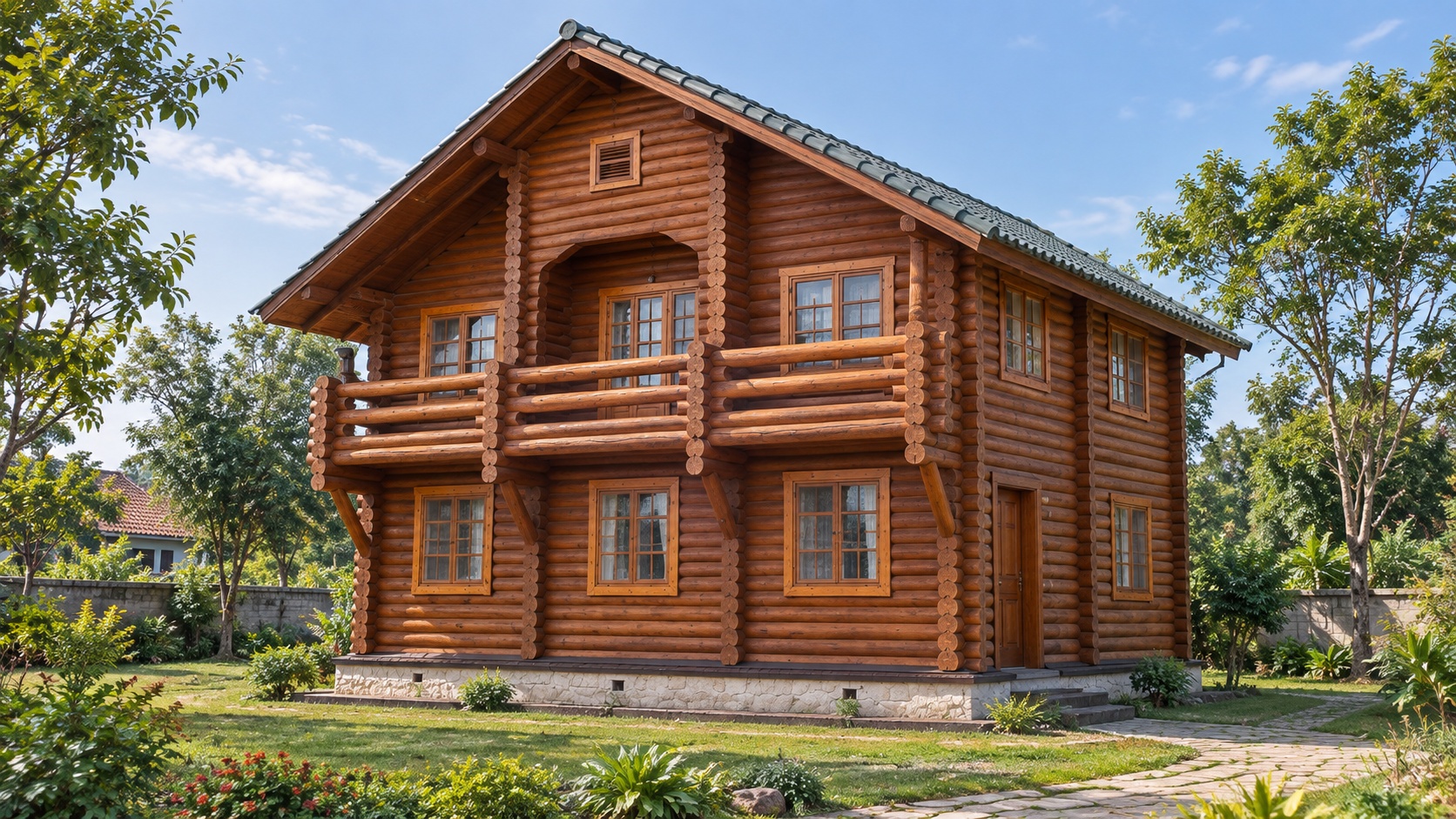 Nhà Gỗ Homestay S47 - Hai Tầng Ban Công Chạy Dài, Gỗ Thông Nhà Gỗ Homestay S47 - Hai Tầng Ban Công Chạy Dài, Gỗ Thông