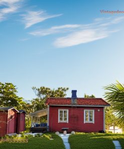Nhà Gỗ Homestay S58 - Vách Ván Sơn Đỏ Mái Ngói Ống Khói, Gỗ Thông