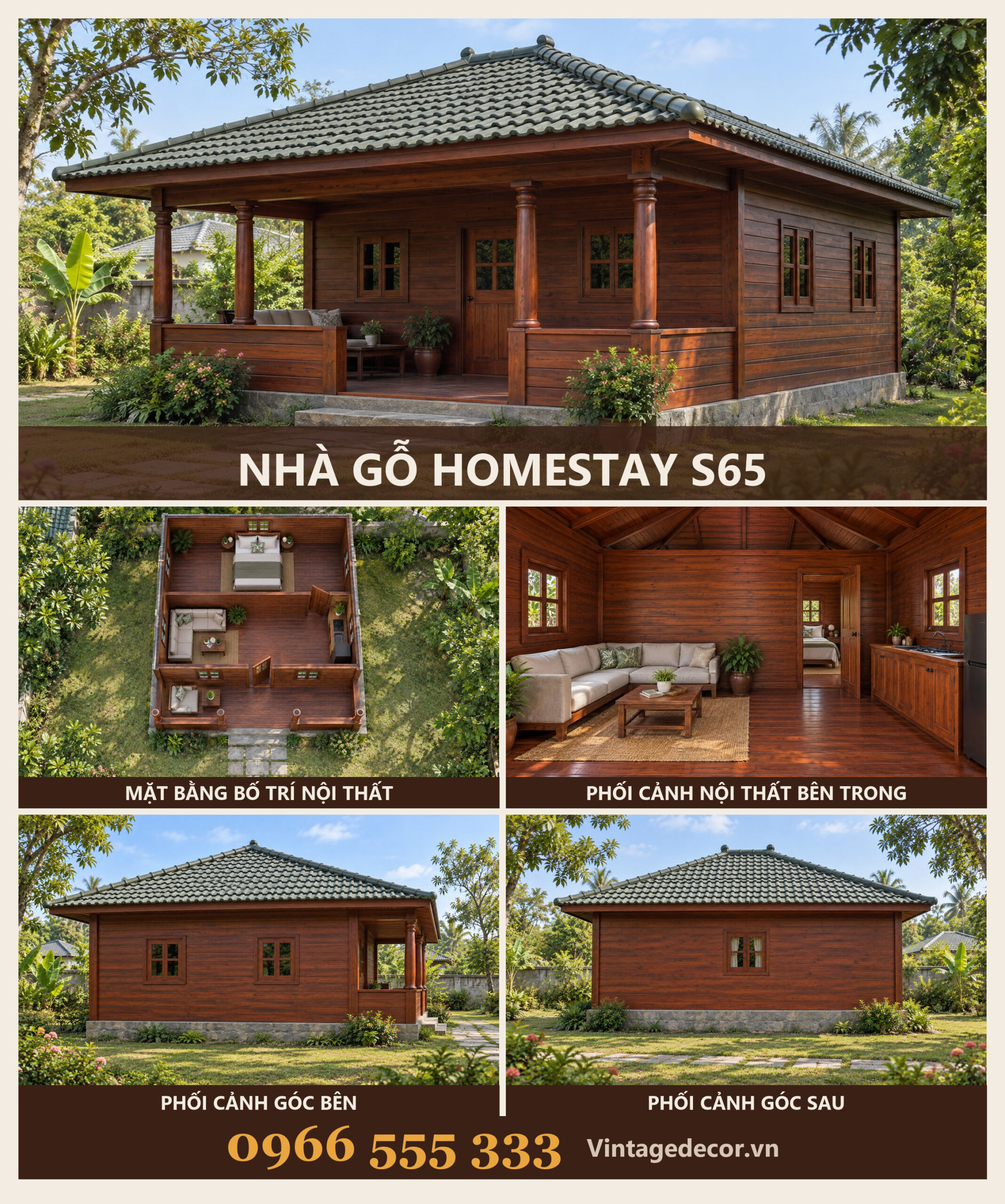 Nhà Gỗ Homestay S65 - Một Gian Mái Ngói Nhựa Âm Dương Xanh Rêu, Gỗ Thông Nhà Gỗ Homestay S65 - Một Gian Mái Ngói Nhựa Âm Dương Xanh Rêu, Gỗ Thông