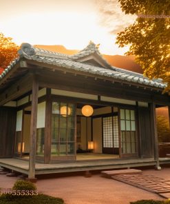 Nhà Gỗ Nhật Bản J18 - Trà Thất Đèn Lồng Giấy Tatami, Gỗ Thông
