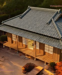 Nhà Gỗ Nhật Bản J19 - Hiên Sâu Cột Vuông Cầu Gỗ, Gỗ Thông