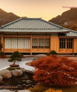 Nhà Gỗ Nhật Bản J30 - Dáng Dài Sân Bonsai Cắt Tỉa, Gỗ Thông